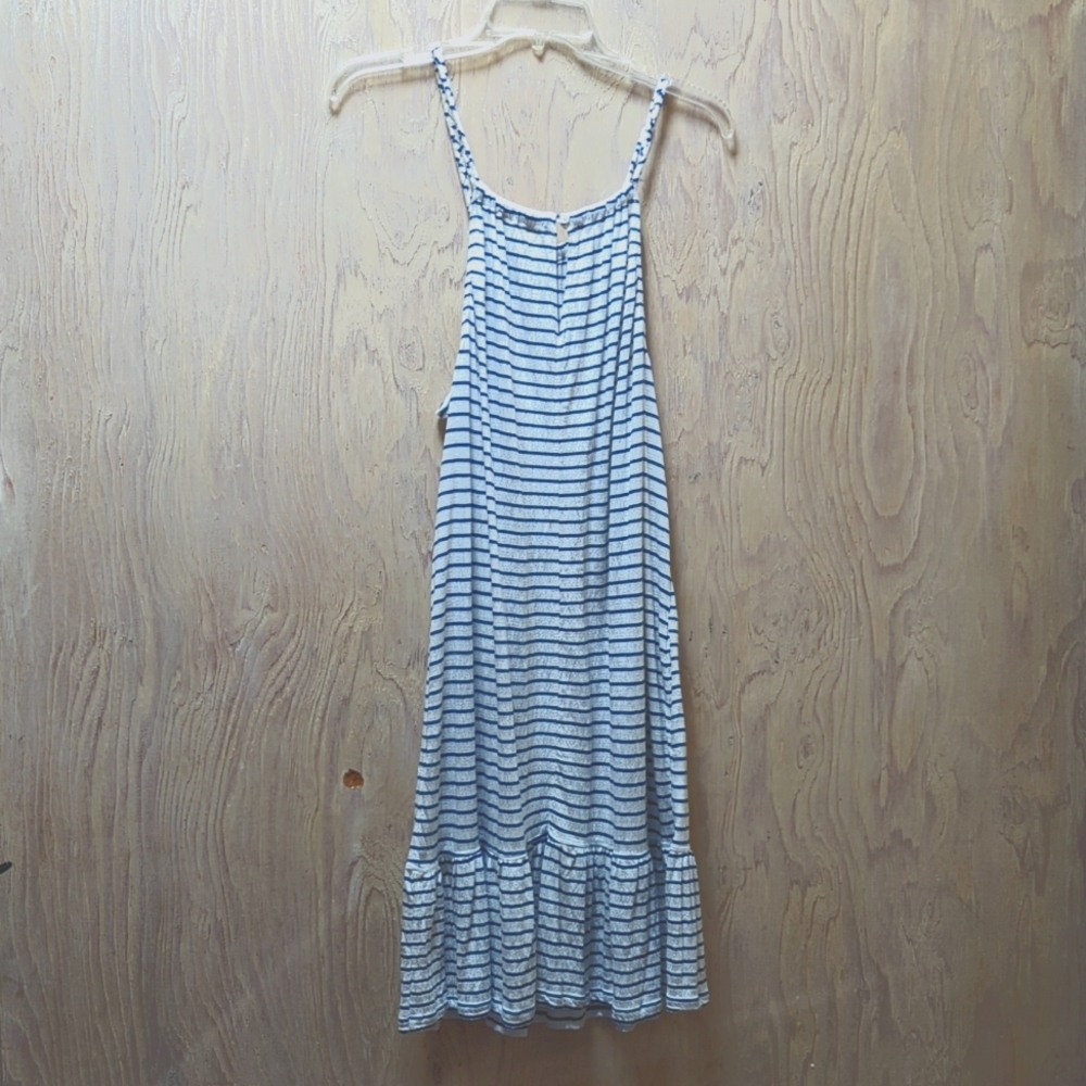 Max Studio Navy and white Stripe Swing Halter Dress sz S - Picture 2 of 7